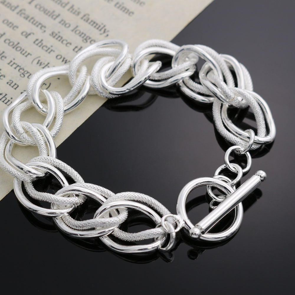 Double Twist Silver Chain Bracelets - Byloh