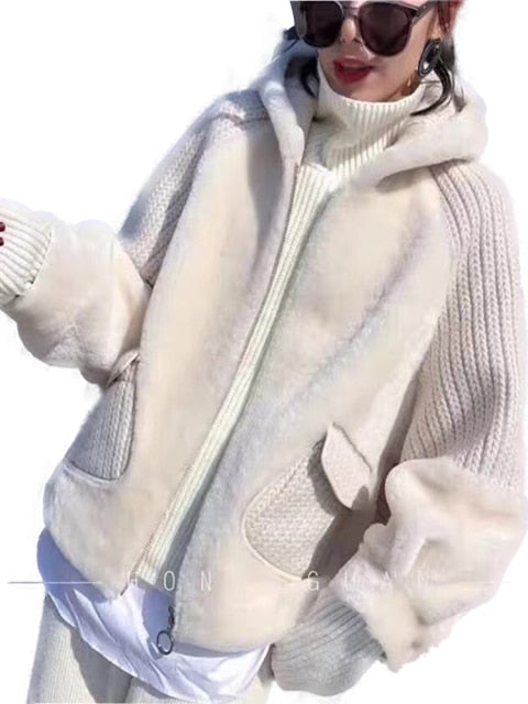 New knitted wool sleeve patchwork - Byloh