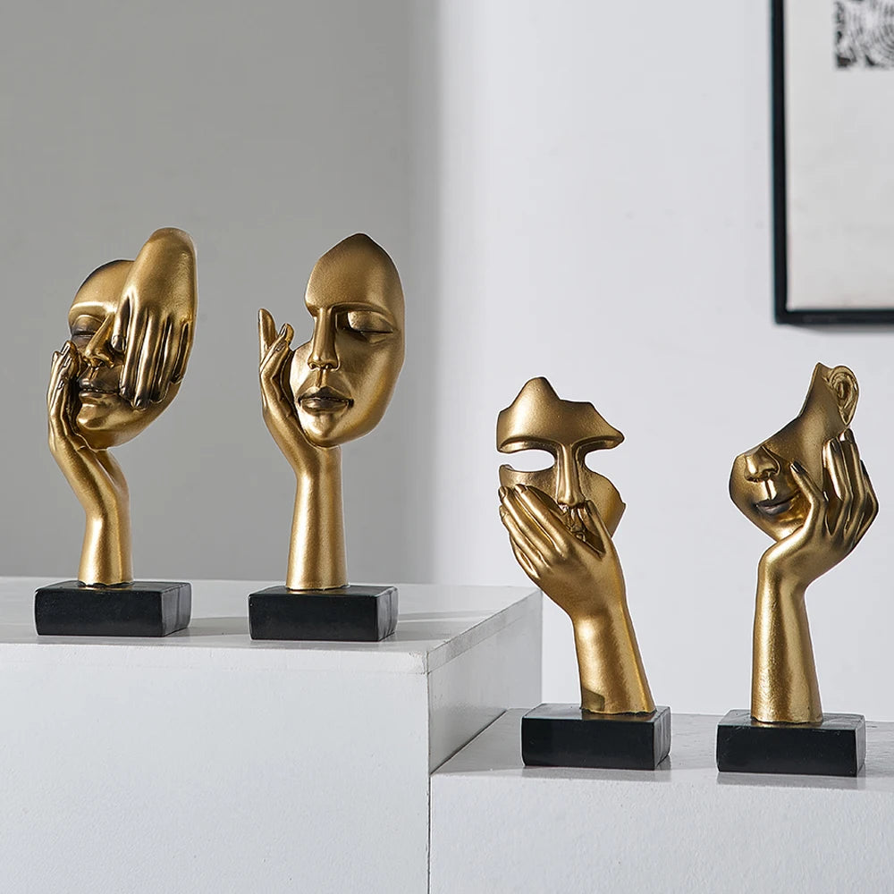 Nordic Abstract Face Sculpture Decor
