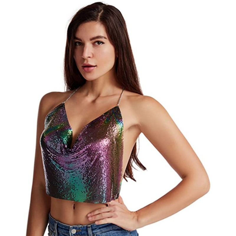 Elegant Metal Crop Top Sexy - Byloh