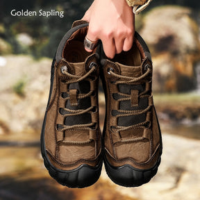 Men Retro Golden Leather Boots - Byloh