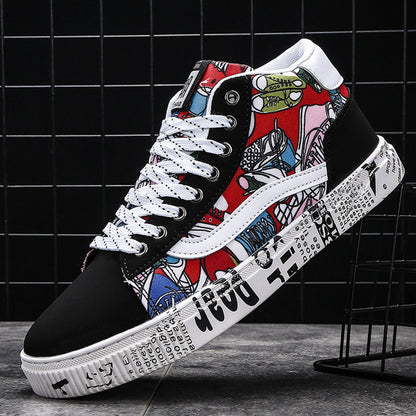 Aby Lace-Up Graffiti board Sneakers - Byloh