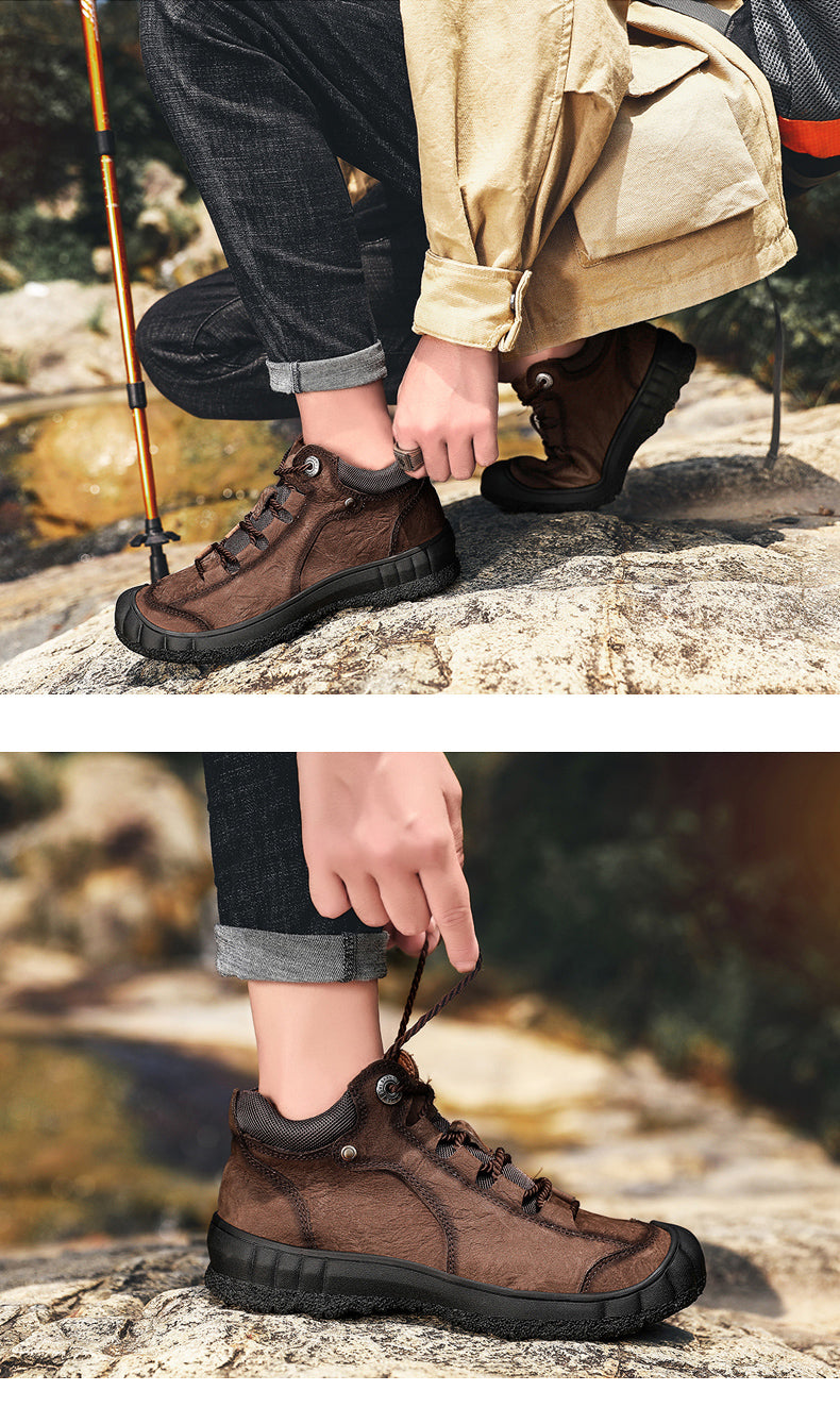 Men Retro Golden Leather Boots - Byloh