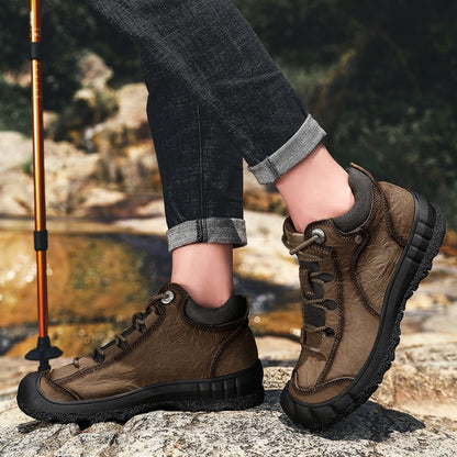 Men Retro Golden Leather Boots - Byloh