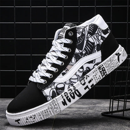 Aby Lace-Up Graffiti board Sneakers - Byloh