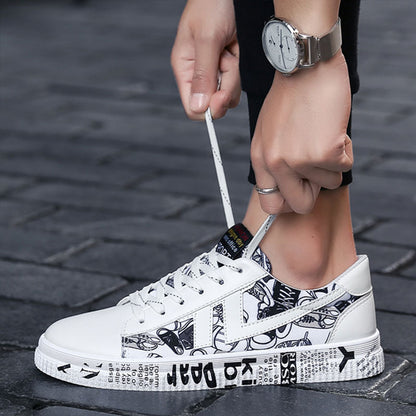 Aby Lace-Up Graffiti board Sneakers - Byloh