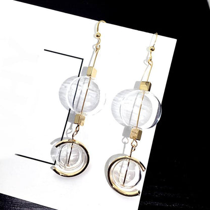 Transparent Ball Long Earrings - Byloh