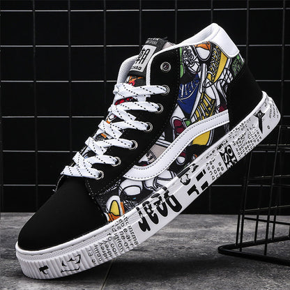 Aby Lace-Up Graffiti board Sneakers - Byloh