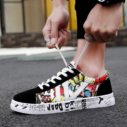 Aby Lace-Up Graffiti board Sneakers - Byloh