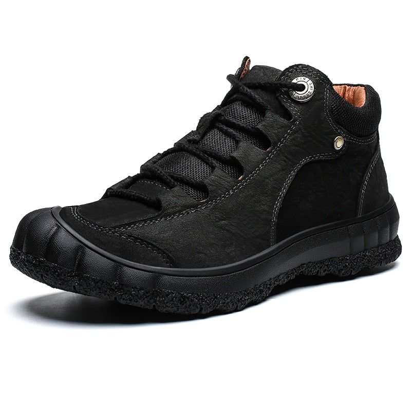 Men Retro Golden Leather Boots - Byloh