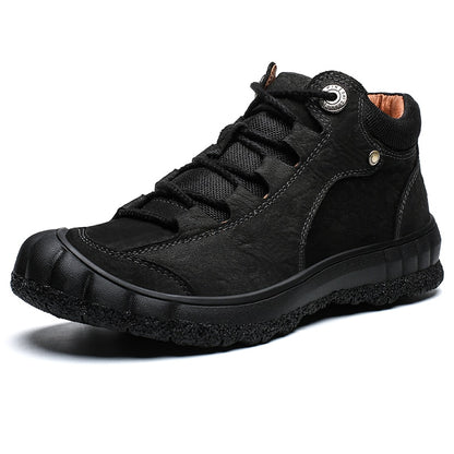 Men Retro Golden Leather Boots - Byloh