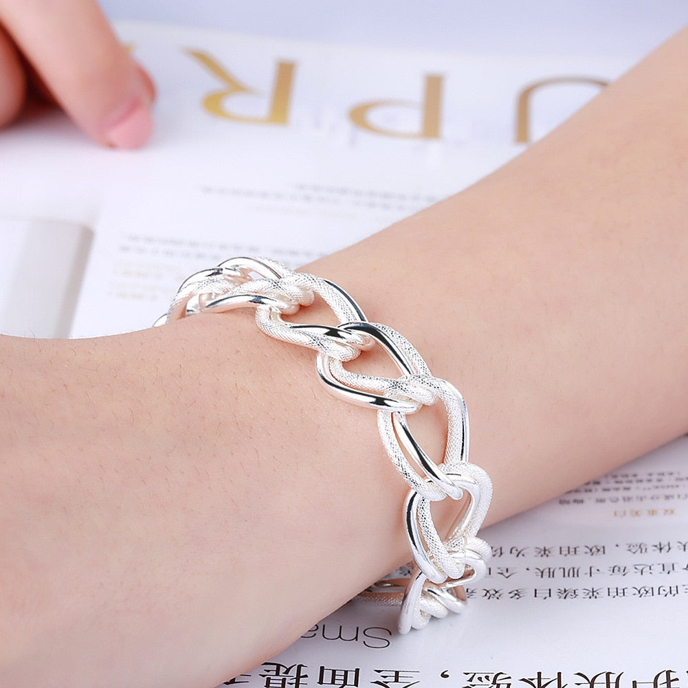 Double Twist Silver Chain Bracelets - Byloh