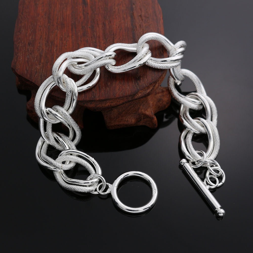 Double Twist Silver Chain Bracelets - Byloh