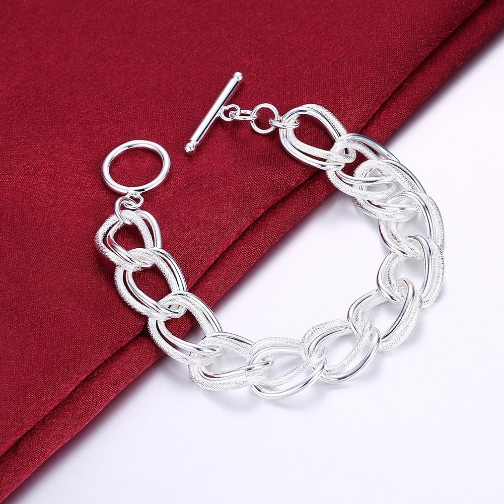 Double Twist Silver Chain Bracelets - Byloh