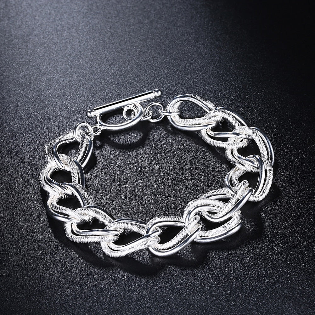 Double Twist Silver Chain Bracelets - Byloh