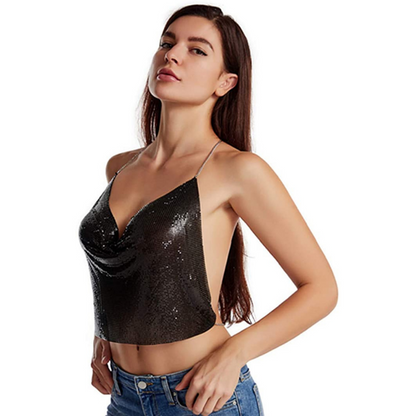 Elegant Metal Crop Top Sexy - Byloh
