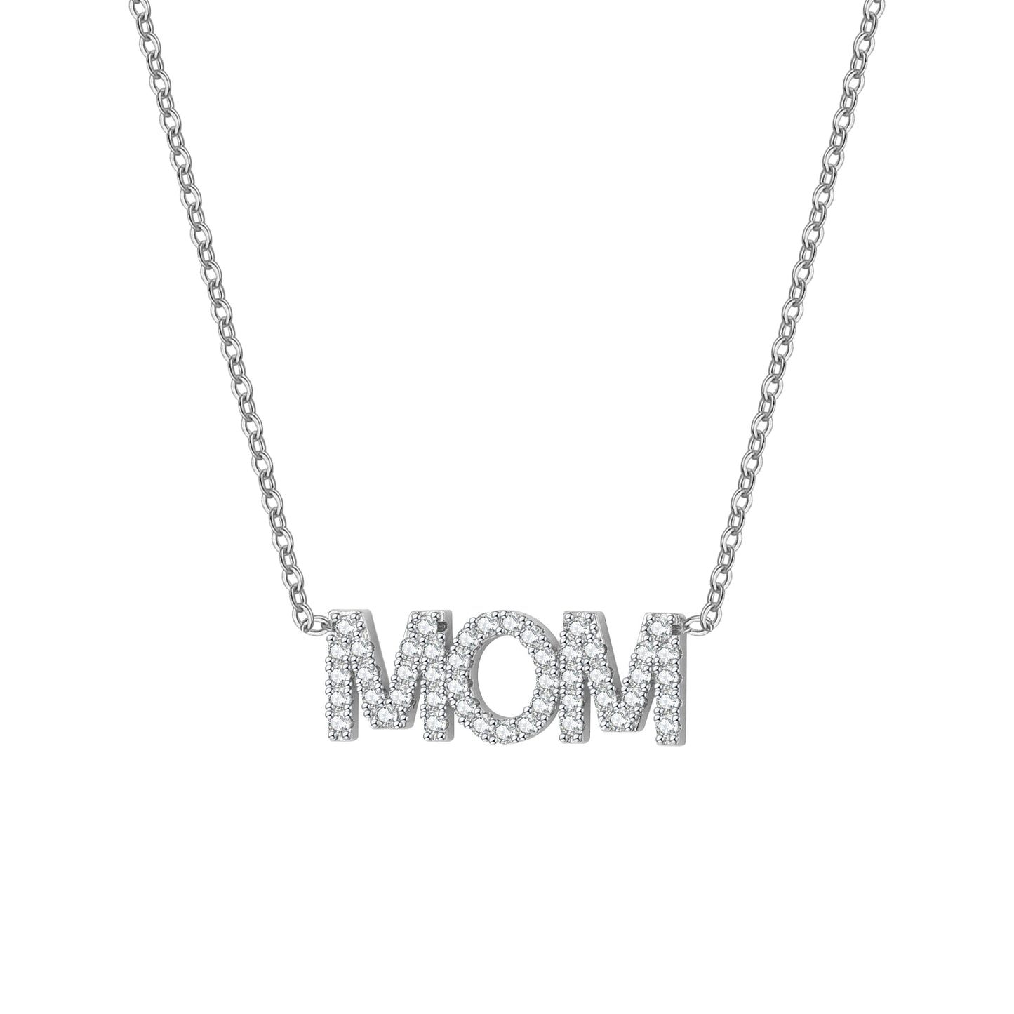 Gold Mom Rhinestone Necklace