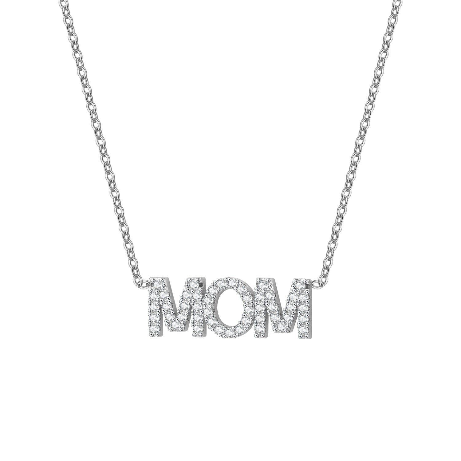 Gold Mom Rhinestone Necklace