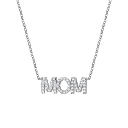 Gold Mom Rhinestone Necklace