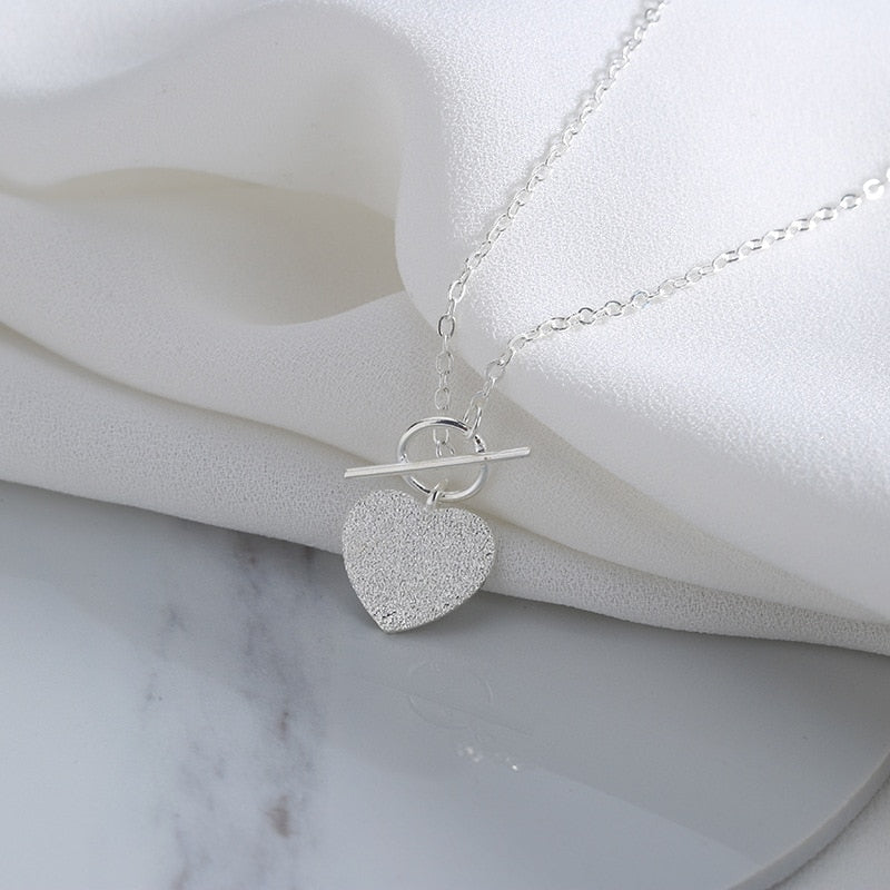 Stamp Frosted Flashing Love Necklace - Byloh
