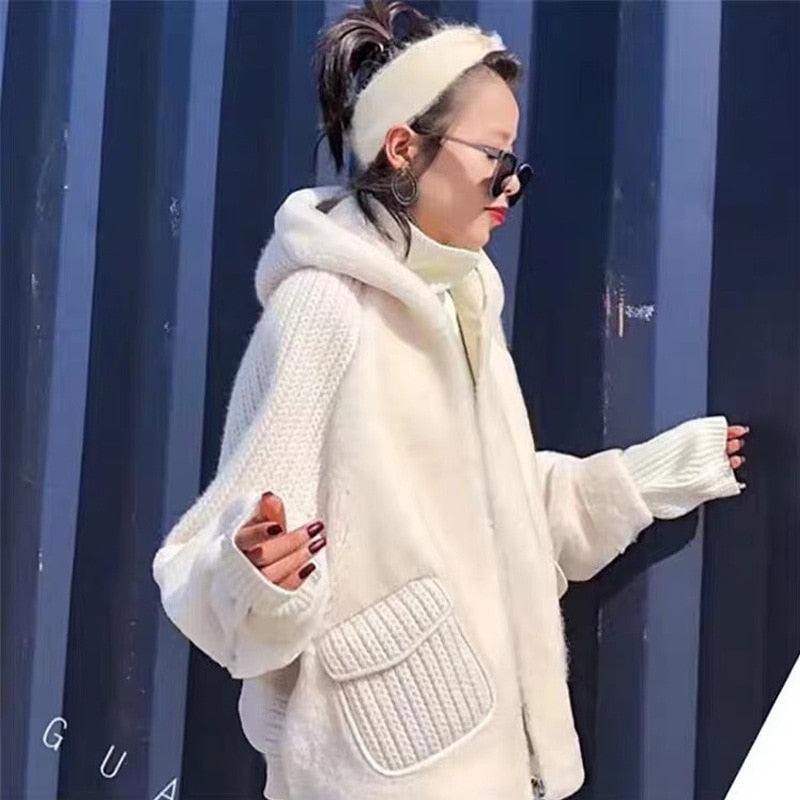 New knitted wool sleeve patchwork - Byloh