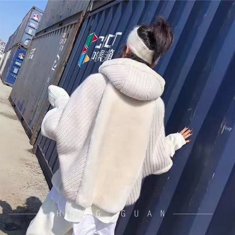 New knitted wool sleeve patchwork - Byloh