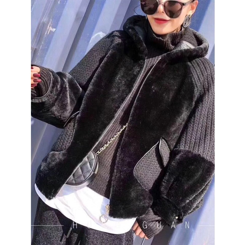 New knitted wool sleeve patchwork - Byloh